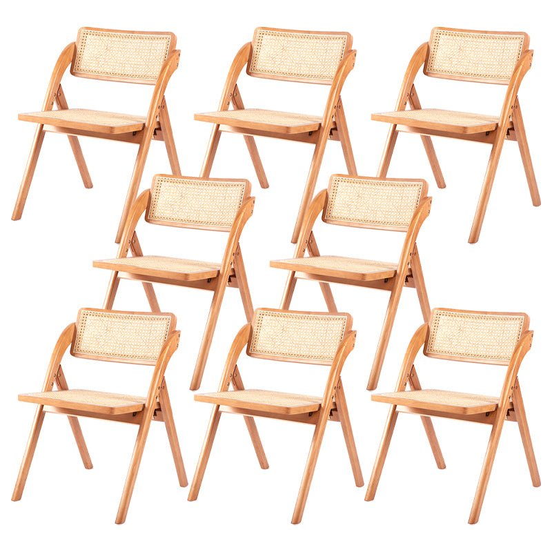Modern Style Folding Dining Chair Wooden Open Back Side Chair for Living Room