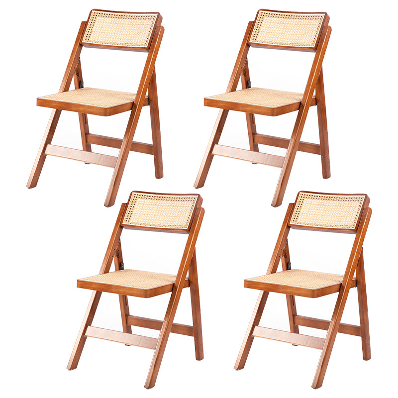 Modern Style Folding Dining Chair Wooden Open Back Side Chair for Living Room