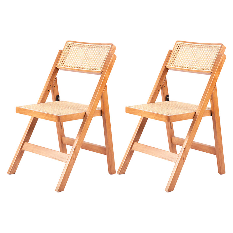 Modern Style Folding Dining Chair Wooden Open Back Side Chair for Living Room