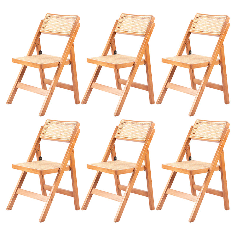 Modern Style Folding Dining Chair Wooden Open Back Side Chair for Living Room