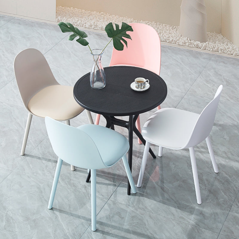 Modern Armless Dining Chairs Plastic Side Chair for Dining Room