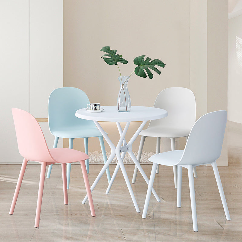 Modern Armless Dining Chairs Plastic Side Chair for Dining Room