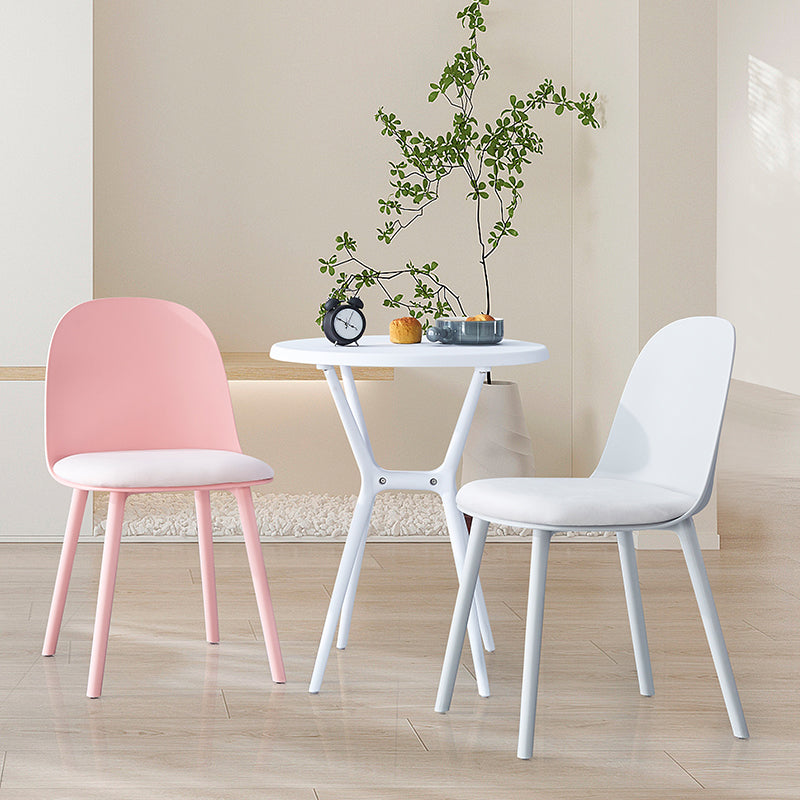 Modern Armless Dining Chairs Plastic Side Chair for Dining Room