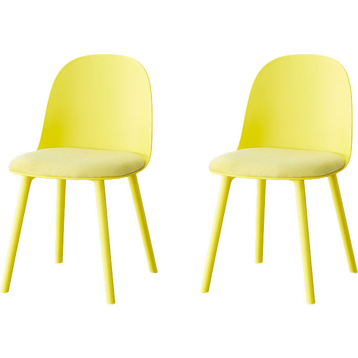 Modern Armless Dining Chairs Plastic Side Chair for Dining Room