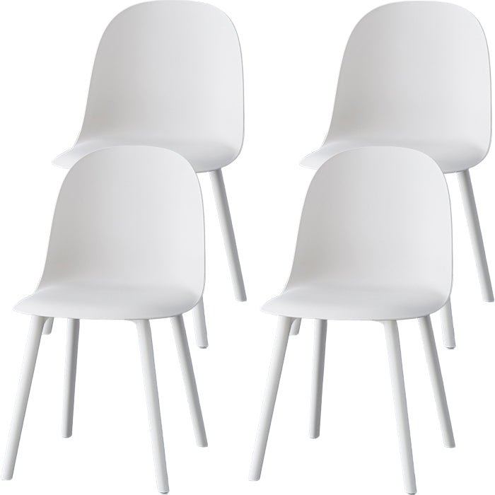 Modern Armless Dining Chairs Plastic Side Chair for Dining Room