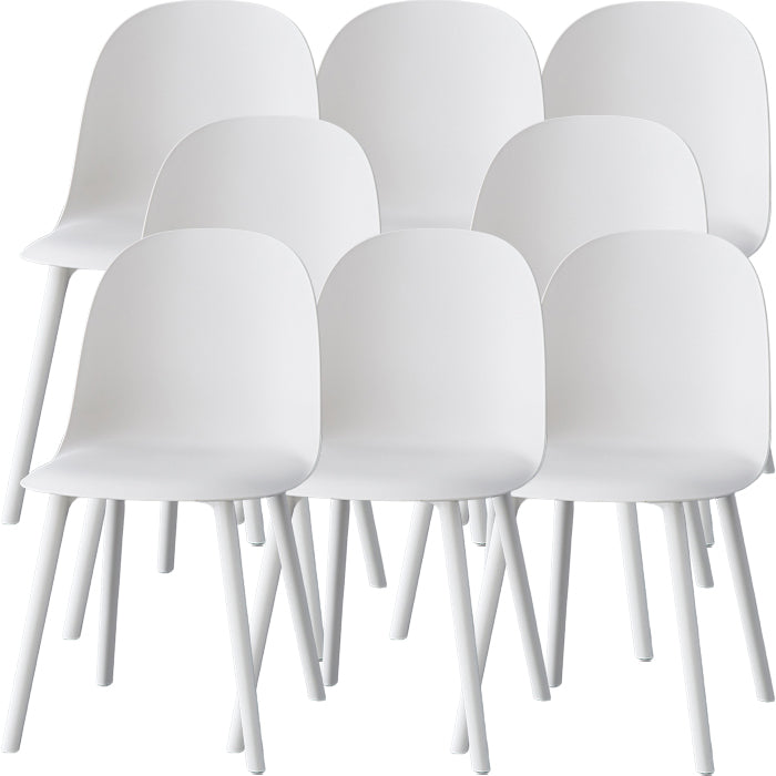 Modern Armless Dining Chairs Plastic Side Chair for Dining Room