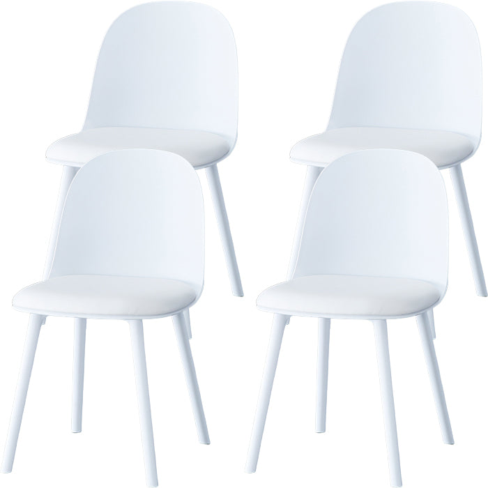 Modern Armless Dining Chairs Plastic Side Chair for Dining Room