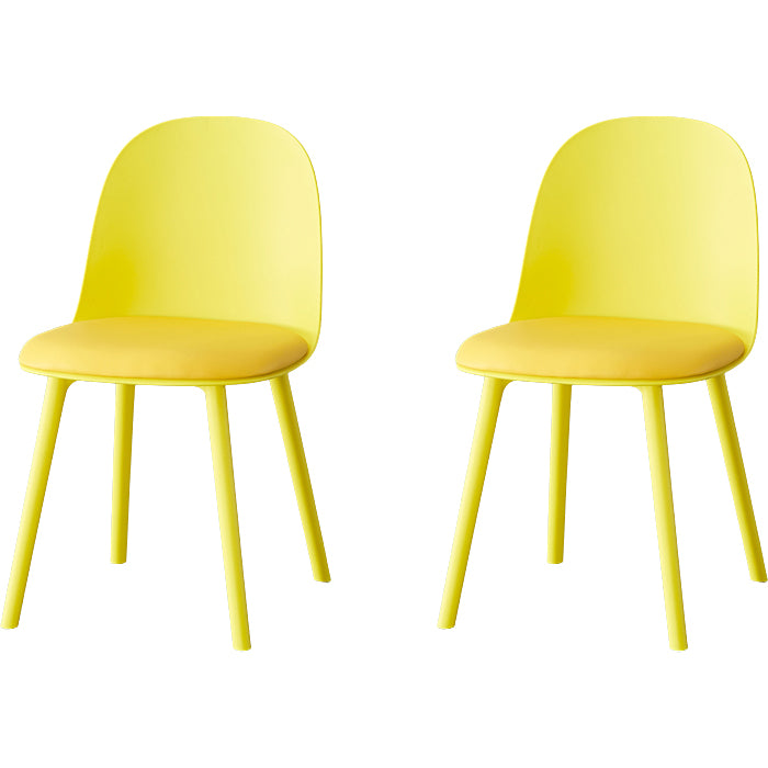 Modern Armless Dining Chairs Plastic Side Chair for Dining Room
