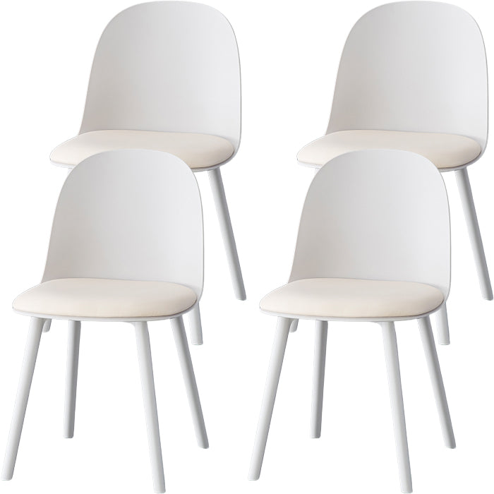 Modern Armless Dining Chairs Plastic Side Chair for Dining Room