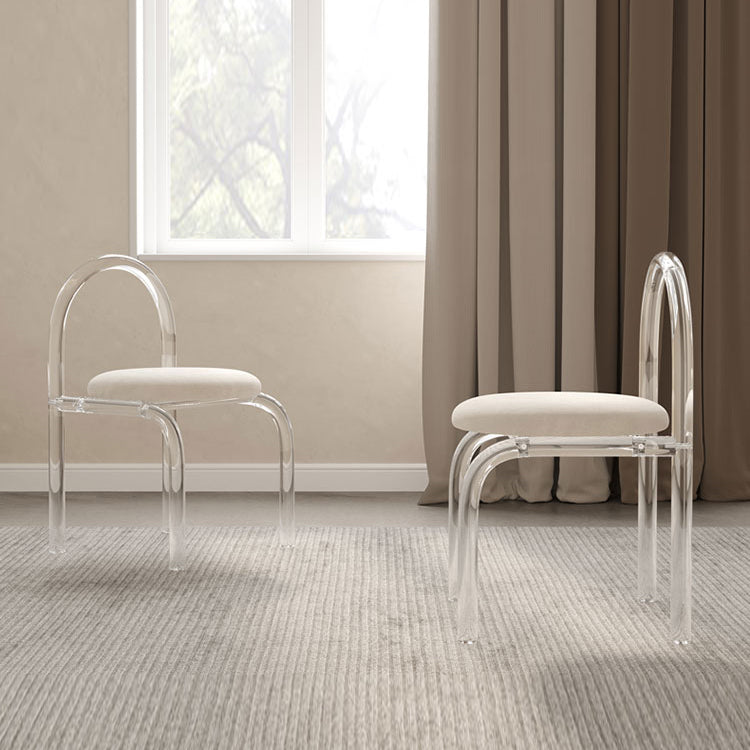 Nordic Style Transparent Acrylic Dining Chair with Upholstered for Home