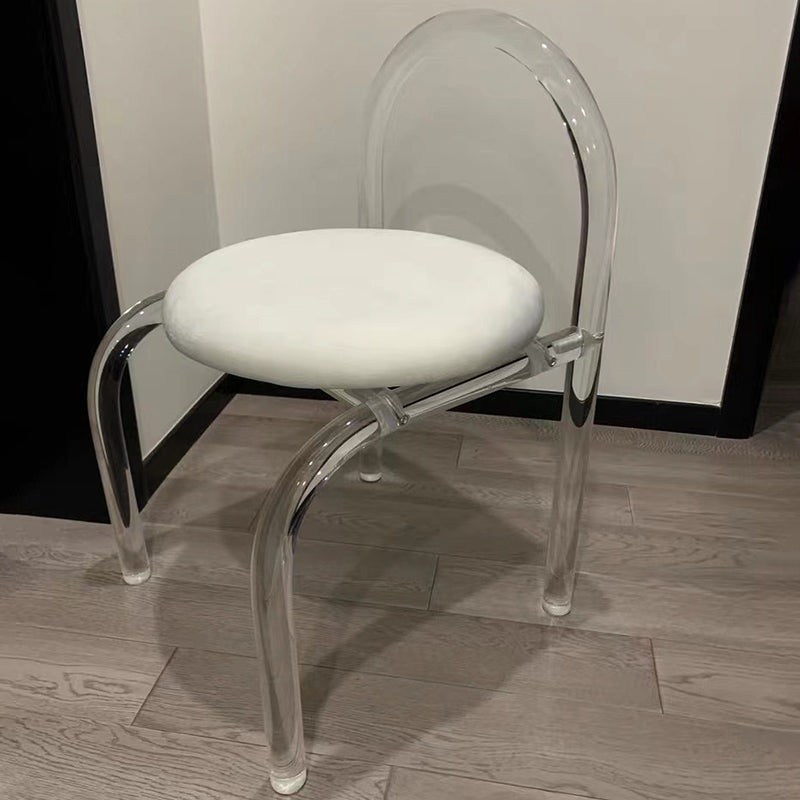 Nordic Style Transparent Acrylic Dining Chair with Upholstered for Home
