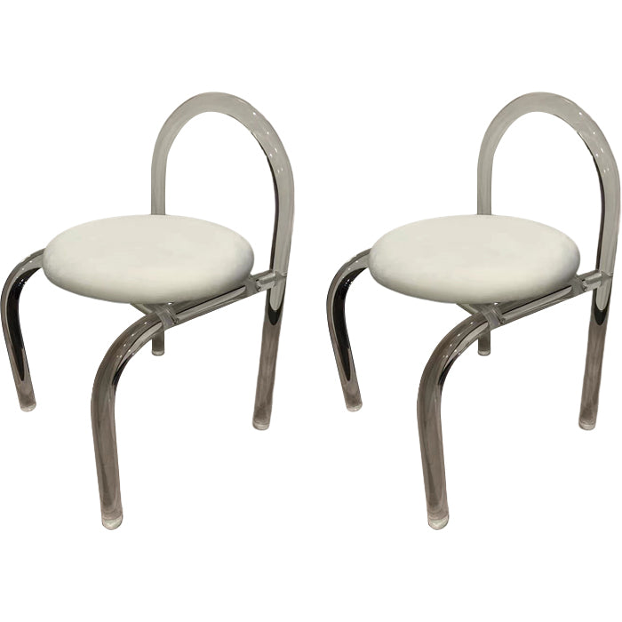Nordic Style Transparent Acrylic Dining Chair with Upholstered for Home