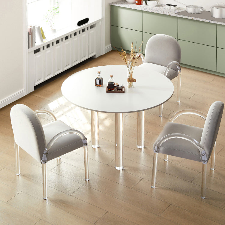 Nordic Style Transparent Acrylic Dining Chair with Upholstered for Home