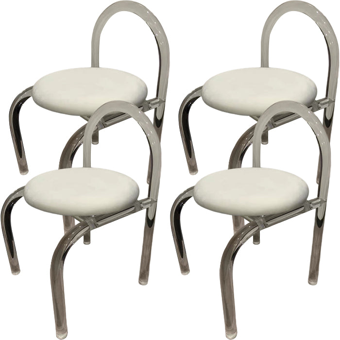 Nordic Style Transparent Acrylic Dining Chair with Upholstered for Home