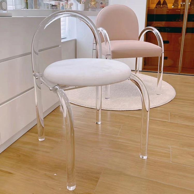 Nordic Style Transparent Acrylic Dining Chair with Upholstered for Home