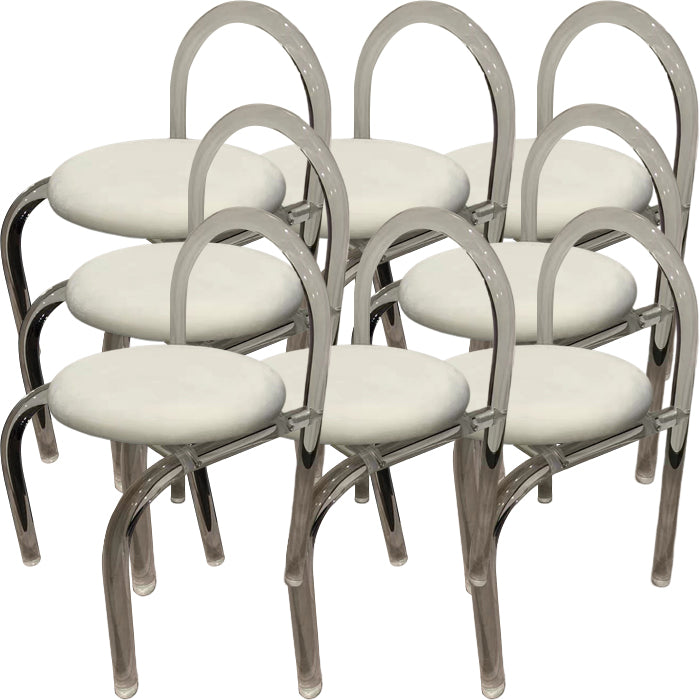 Nordic Style Transparent Acrylic Dining Chair with Upholstered for Home