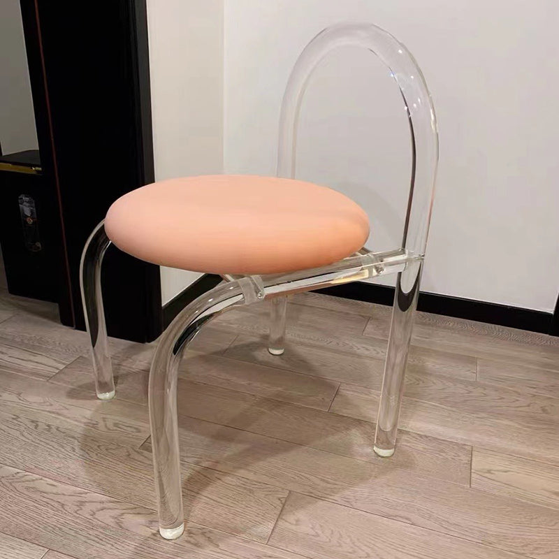 Nordic Style Transparent Acrylic Dining Chair with Upholstered for Home