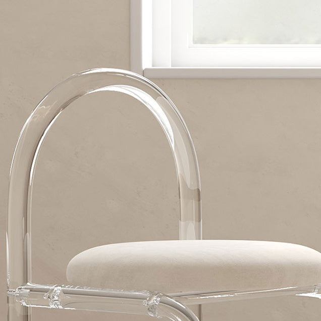 Nordic Style Transparent Acrylic Dining Chair with Upholstered for Home