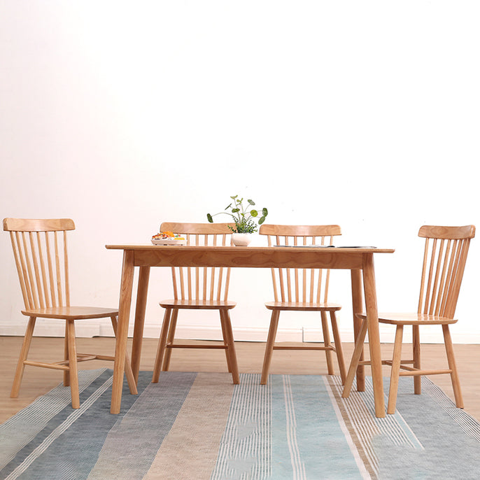 Contemporary Rubber Wood Armless Windsor Dining Chair for Restaurant
