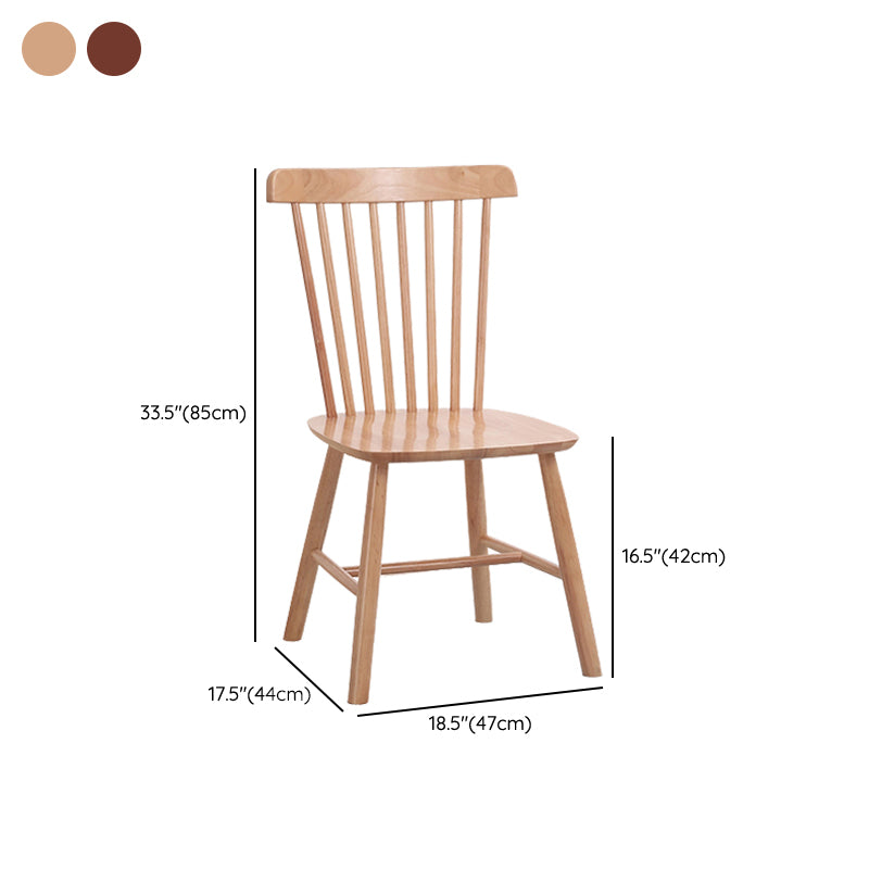 Contemporary Rubber Wood Armless Windsor Dining Chair for Restaurant