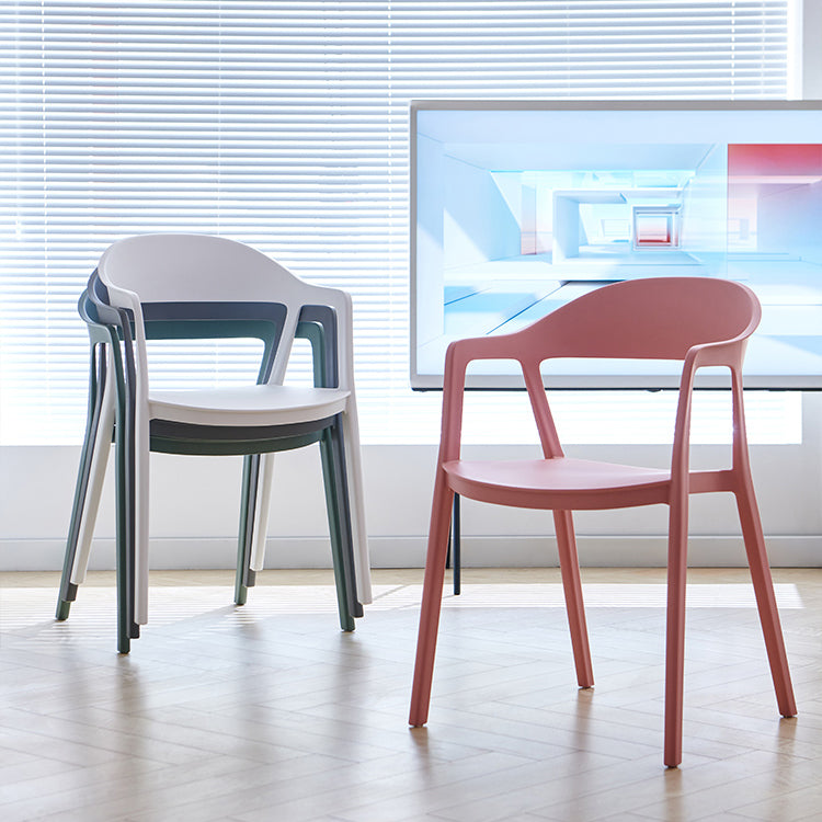 Nordic Style Matte Finish Plastic Armless Dining Chair for Home