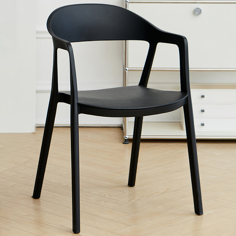 Nordic Style Matte Finish Plastic Armless Dining Chair for Home