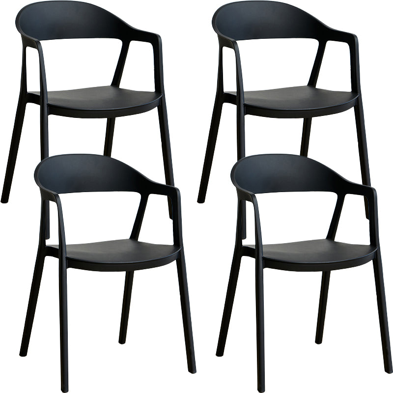 Nordic Style Matte Finish Plastic Armless Dining Chair for Home