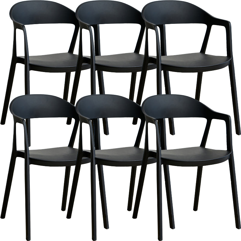 Nordic Style Matte Finish Plastic Armless Dining Chair for Home