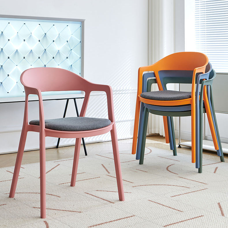 Nordic Style Matte Finish Plastic Armless Dining Chair for Home