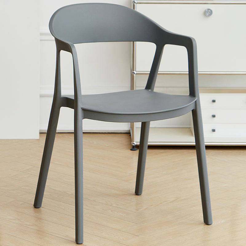 Nordic Style Matte Finish Plastic Armless Dining Chair for Home