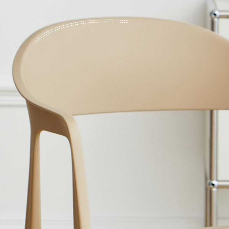 Nordic Style Matte Finish Plastic Armless Dining Chair for Home