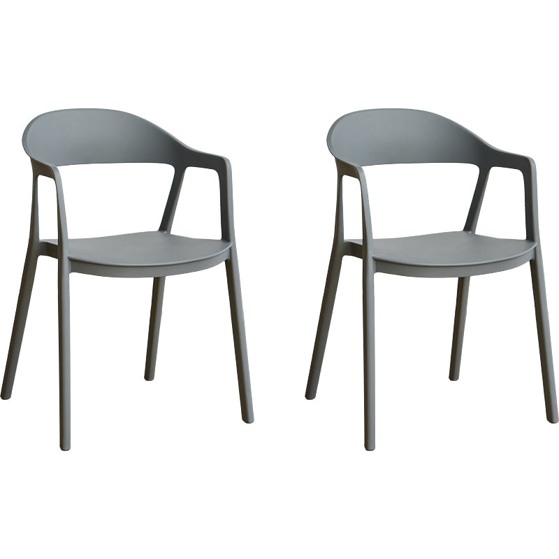 Nordic Style Matte Finish Plastic Armless Dining Chair for Home