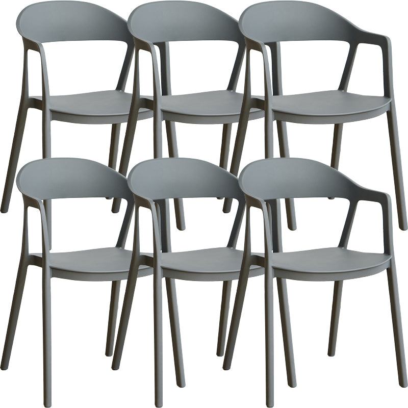 Nordic Style Matte Finish Plastic Armless Dining Chair for Home