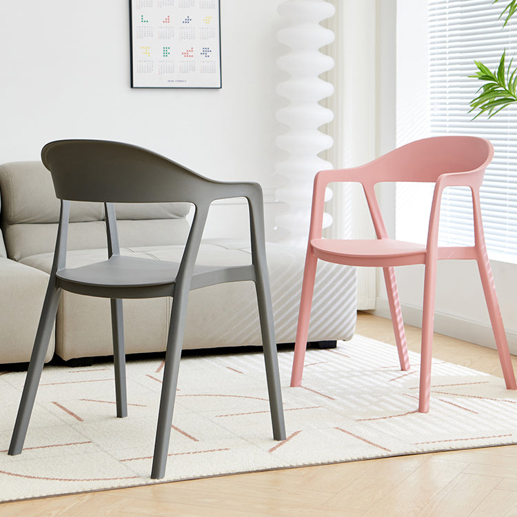 Nordic Style Matte Finish Plastic Armless Dining Chair for Home
