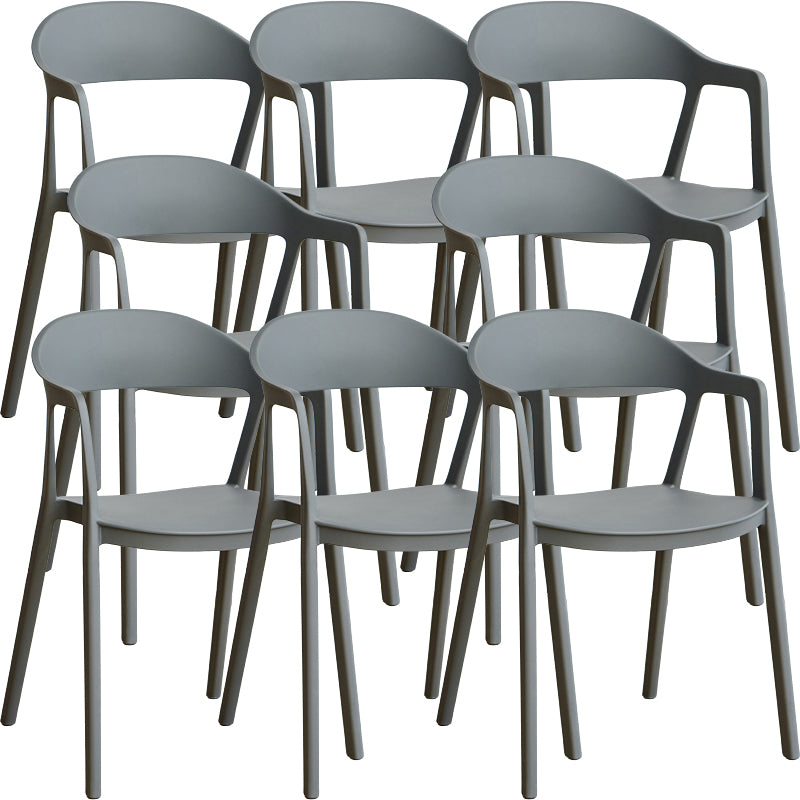 Nordic Style Matte Finish Plastic Armless Dining Chair for Home