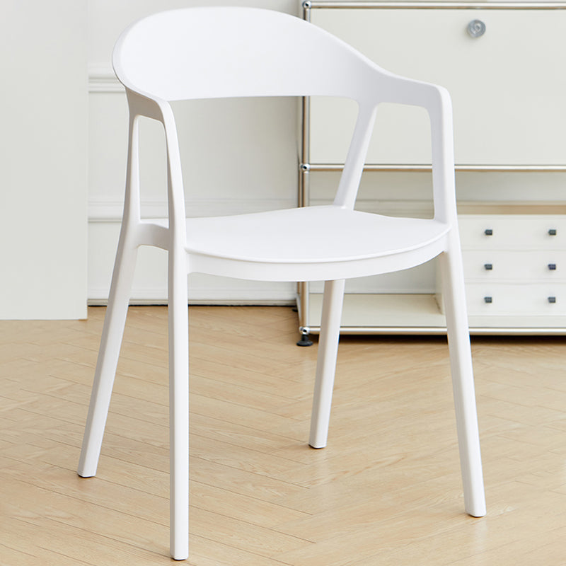 Nordic Style Matte Finish Plastic Armless Dining Chair for Home