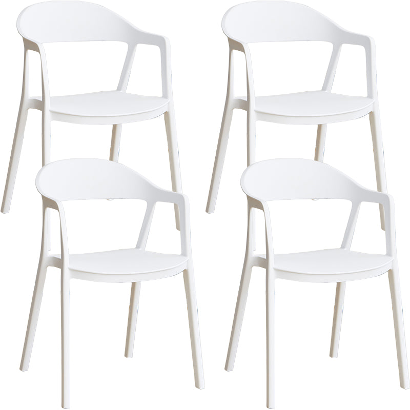 Nordic Style Matte Finish Plastic Armless Dining Chair for Home