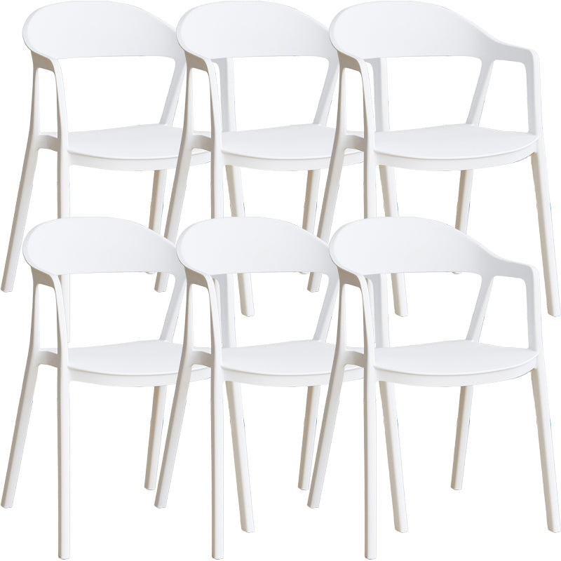 Nordic Style Matte Finish Plastic Armless Dining Chair for Home