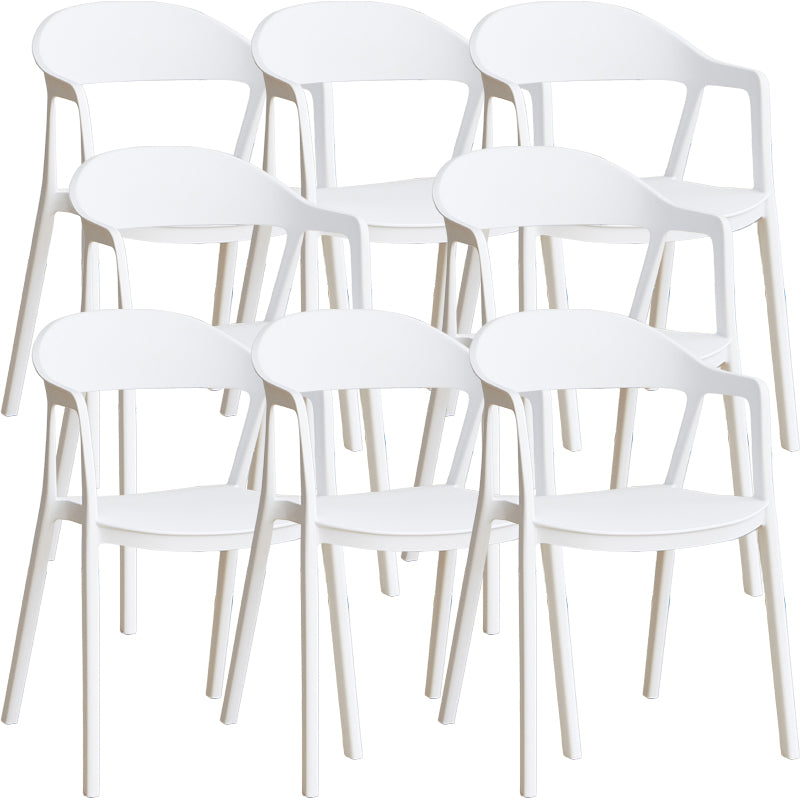 Nordic Style Matte Finish Plastic Armless Dining Chair for Home