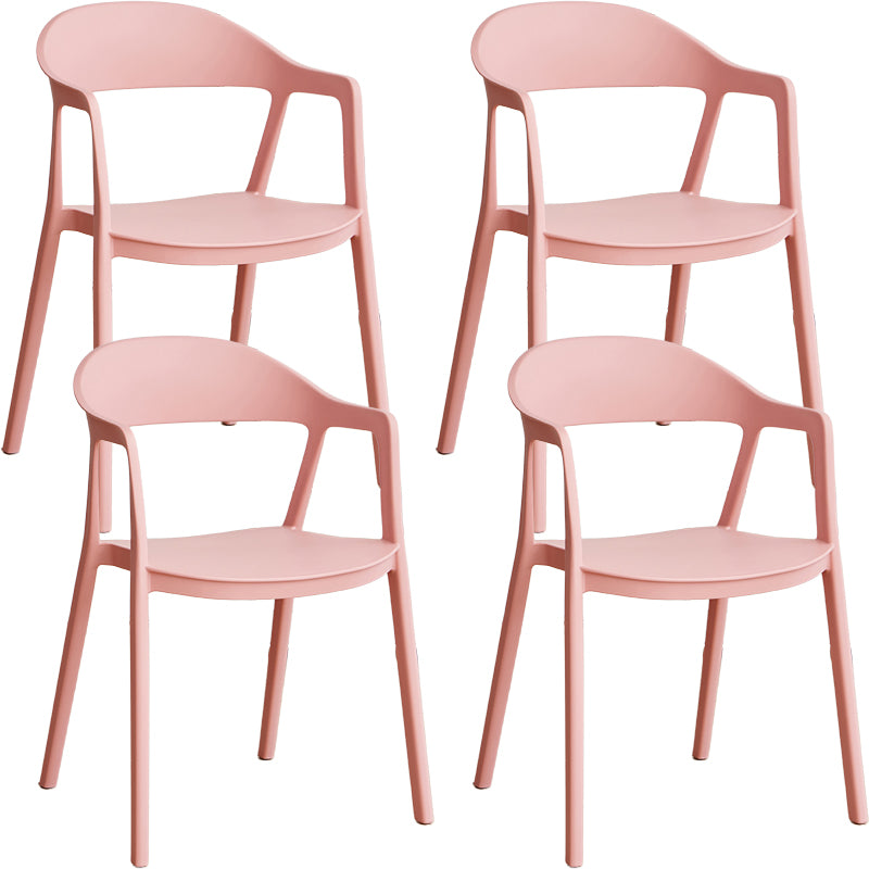 Nordic Style Matte Finish Plastic Armless Dining Chair for Home