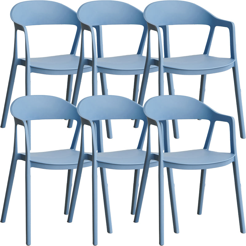 Nordic Style Matte Finish Plastic Armless Dining Chair for Home