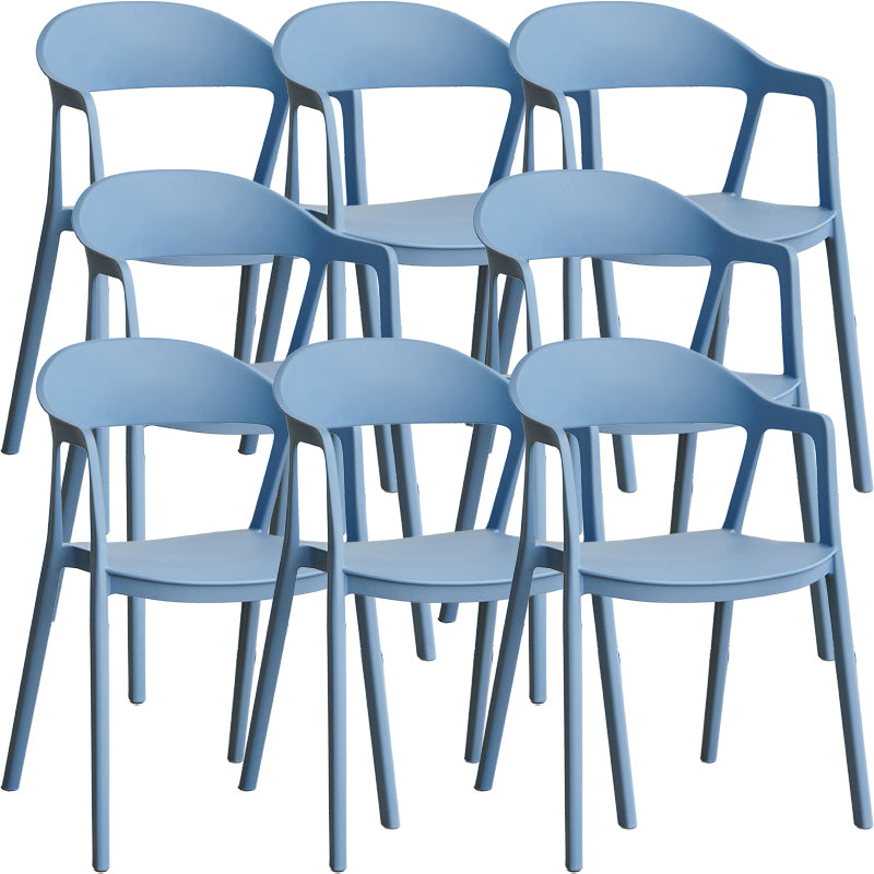 Nordic Style Matte Finish Plastic Armless Dining Chair for Home