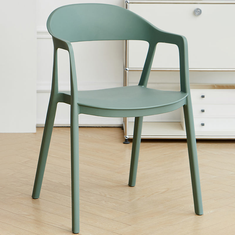 Nordic Style Matte Finish Plastic Armless Dining Chair for Home