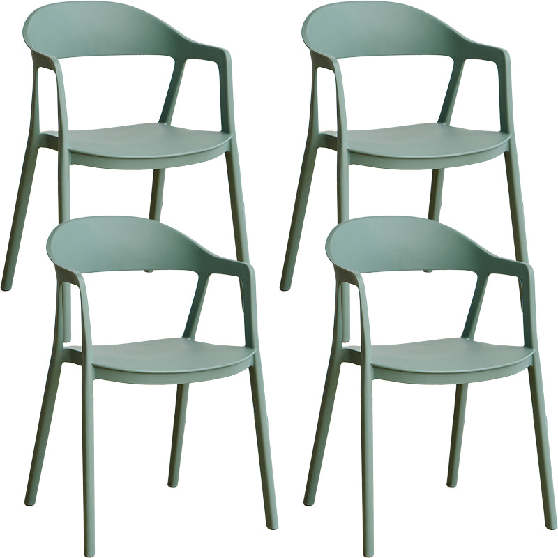 Nordic Style Matte Finish Plastic Armless Dining Chair for Home