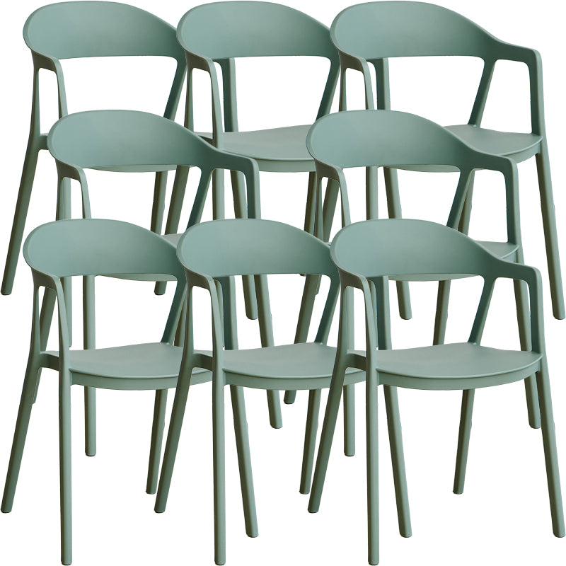 Nordic Style Matte Finish Plastic Armless Dining Chair for Home