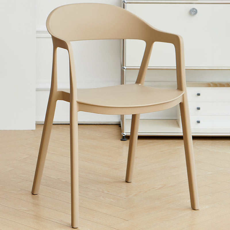 Nordic Style Matte Finish Plastic Armless Dining Chair for Home