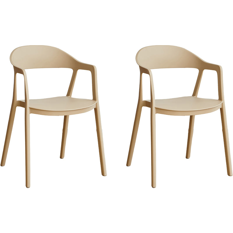 Nordic Style Matte Finish Plastic Armless Dining Chair for Home