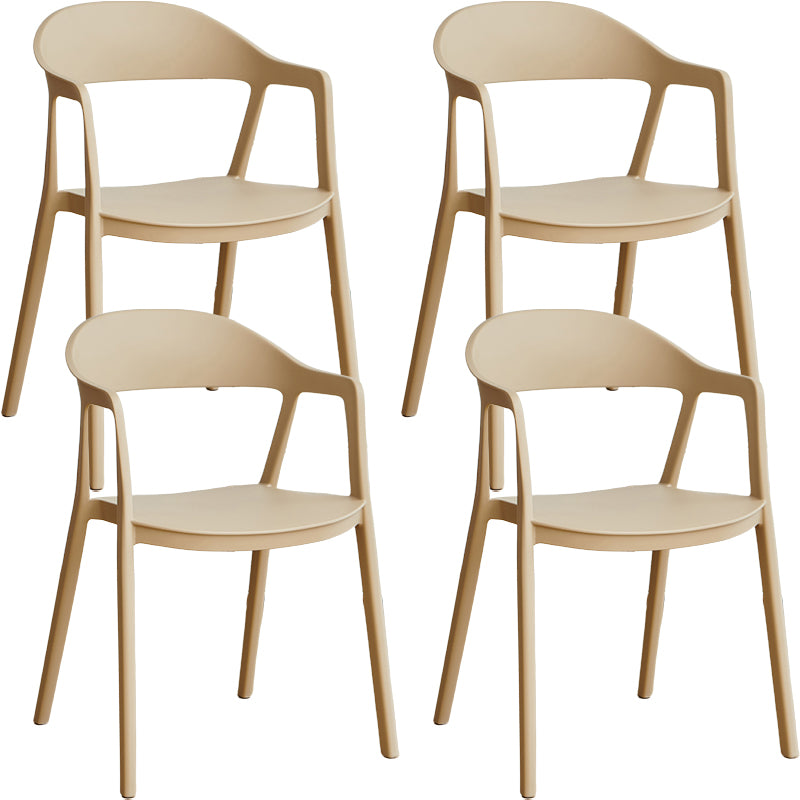 Nordic Style Matte Finish Plastic Armless Dining Chair for Home