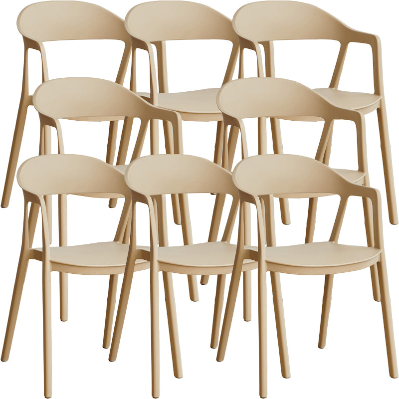 Nordic Style Matte Finish Plastic Armless Dining Chair for Home