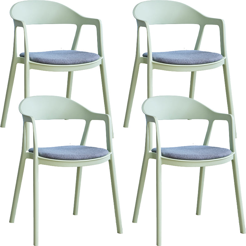 Nordic Style Matte Finish Plastic Armless Dining Chair for Home